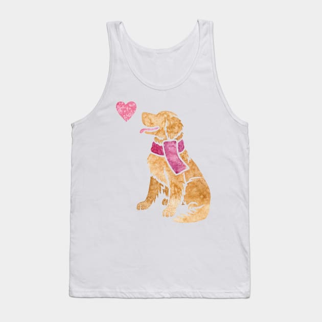 Watercolour Golden Retriever Tank Top by animalartbyjess